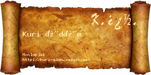 Kuri Ádám névjegykártya